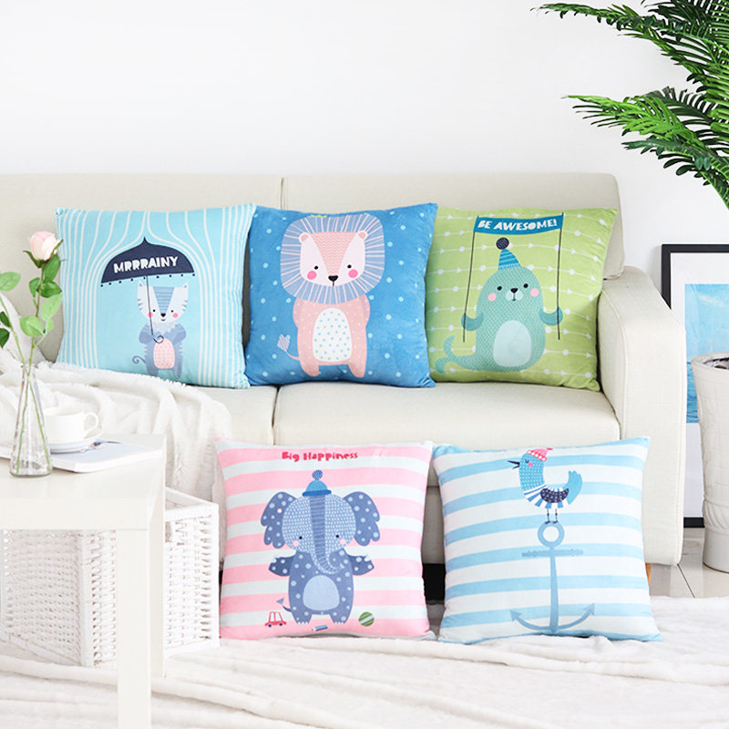 Cartoon pillow sofa cushion bedside waist car waist cushion office waist pillow pillow cover without core