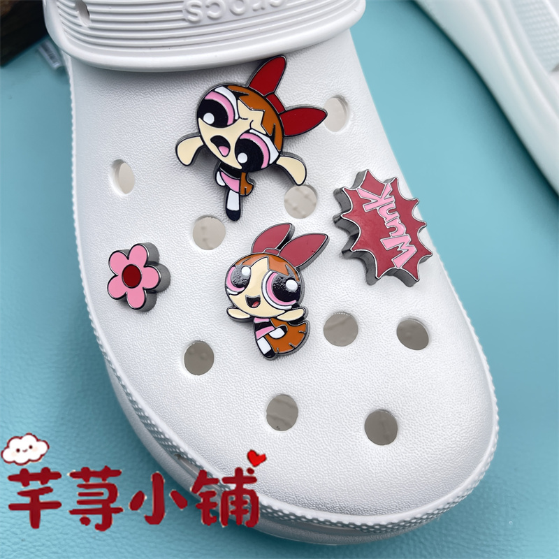 Crocs Shoe Accessories Cartoon DIY 3D Shoe Charms Metal Powerpuff Girls Crocs Shoe Accessories Cartoon DIY 3D Shoe Charms Metal Powerpuff Girls