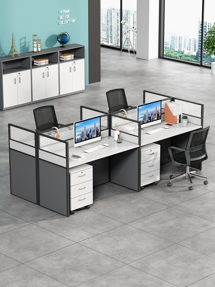 Staff office desk and chair combination 6 people simple modern office screen table 4 people partition workstation office furniture