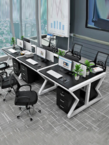 Staff desk minimalist Hyundai 2 4 6 People with computer desk Four-place screen partition table and chairs combination