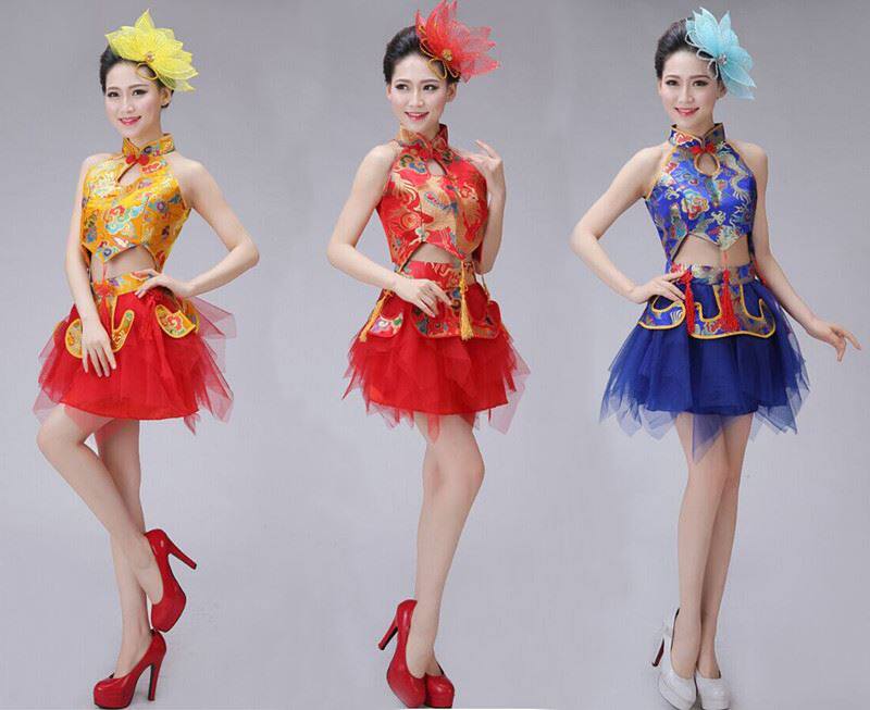Invigorated performance Costume Women China Wind Beating Drum Suit Adult Waist Drum Team Clothing New Modern National Seedlings Song Clothes Men