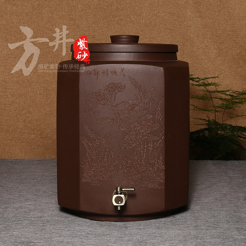 Yixing self-service tea special promotion raw ore purple sand water tank unglazed water storage tank small Bafang gift