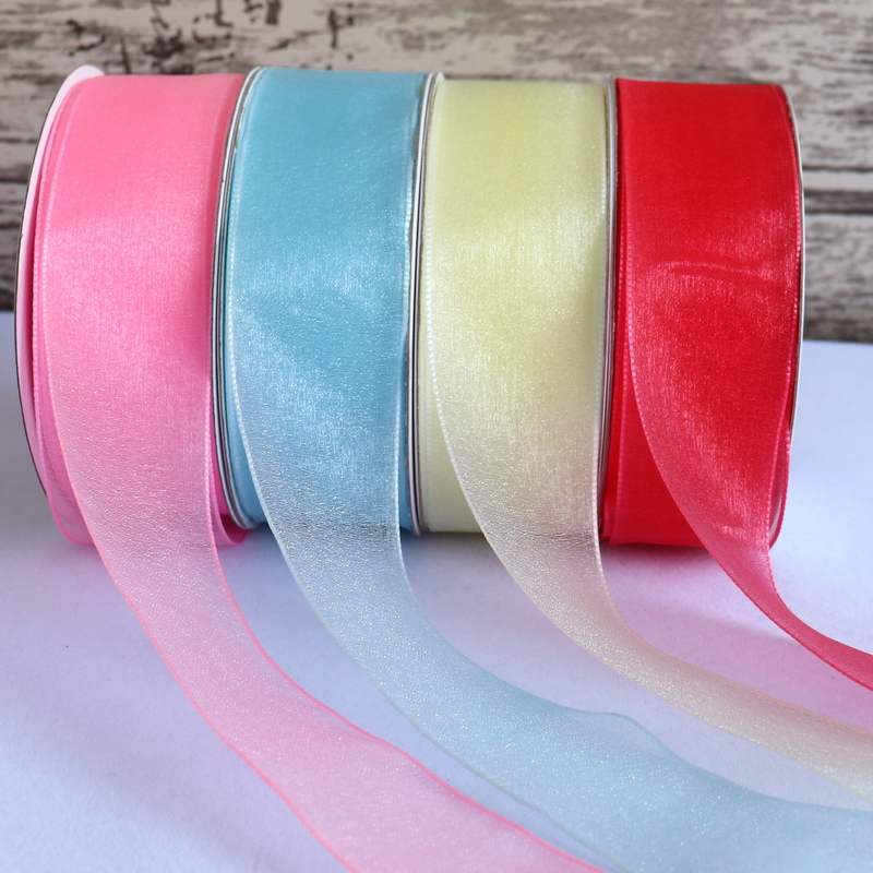 Rainbow Pearl Yarn 4cm Ribbon Ribbon Flower Headgear Ribbon DIY Material Flower Packaging Bow Ribbon