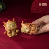 铜师傅 Медные украшения «Благоприятный Руйи Дракон» Год Дракона Зодиака Настольные украшения для гостиной, ТВ-шкафа, украшения