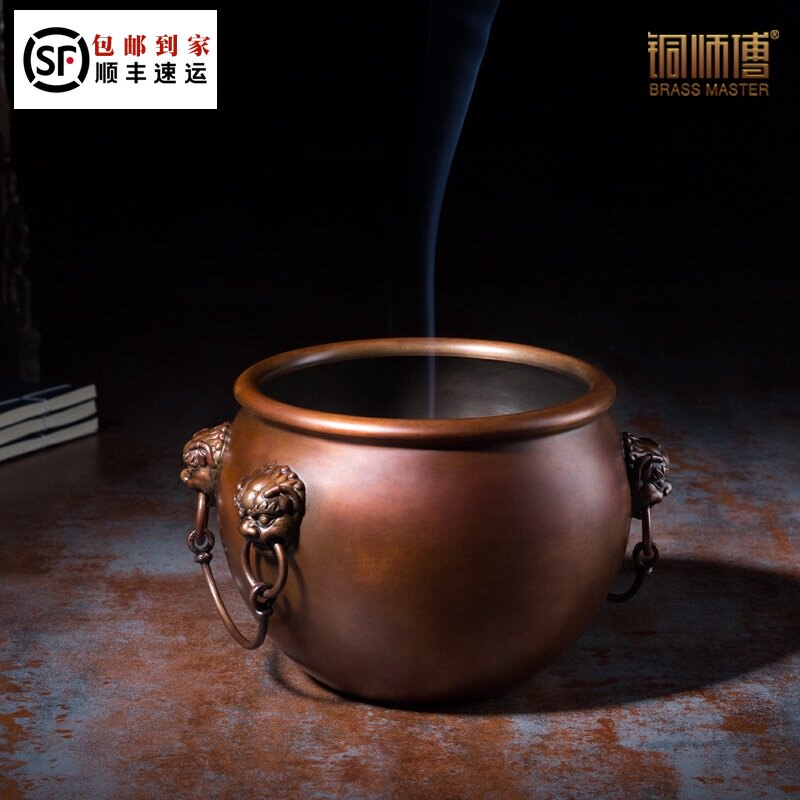 Copper Master All Copper Forbidden City Incense Furnace Household Brass for Buddha Large Forbidden City Aromatherapy Zen ornaments
