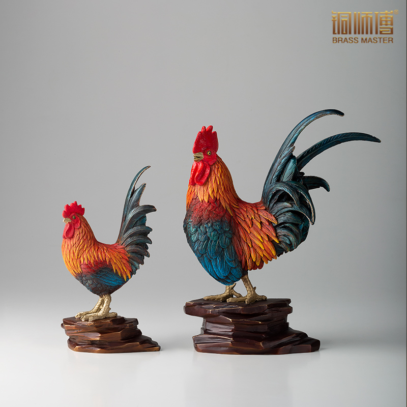 Copper Master Craftsmen Full Copper Rooster Pendulum Pieces < Large Italian > Craft Gifts Swing Accessories House Decoration Living Room Feng Shui Gifts