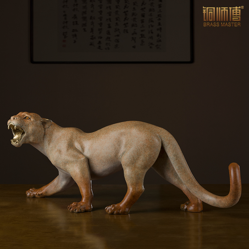 Copper Master Total Copper Pendulum Piece < Leopard Weig > Home Residence Ornament Bronze Craft Gift Pendulum Decoration Gift Xuan Guan Living Room