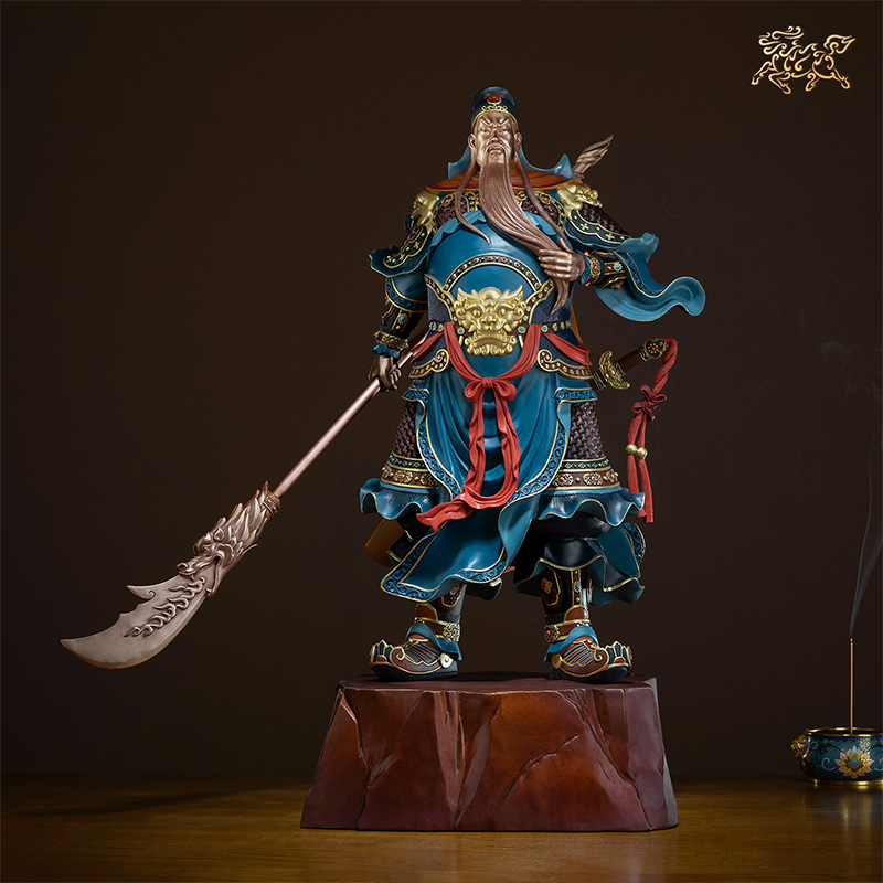 Bronze Master Bronze Pendulum Piece < Wucai God (Painted Version) > Process Gift Ornament Accessories Guan Public Pendulum