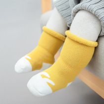 0-6-12 months baby socks autumn and winter Terry thickened newborn baby cotton warm towel socks