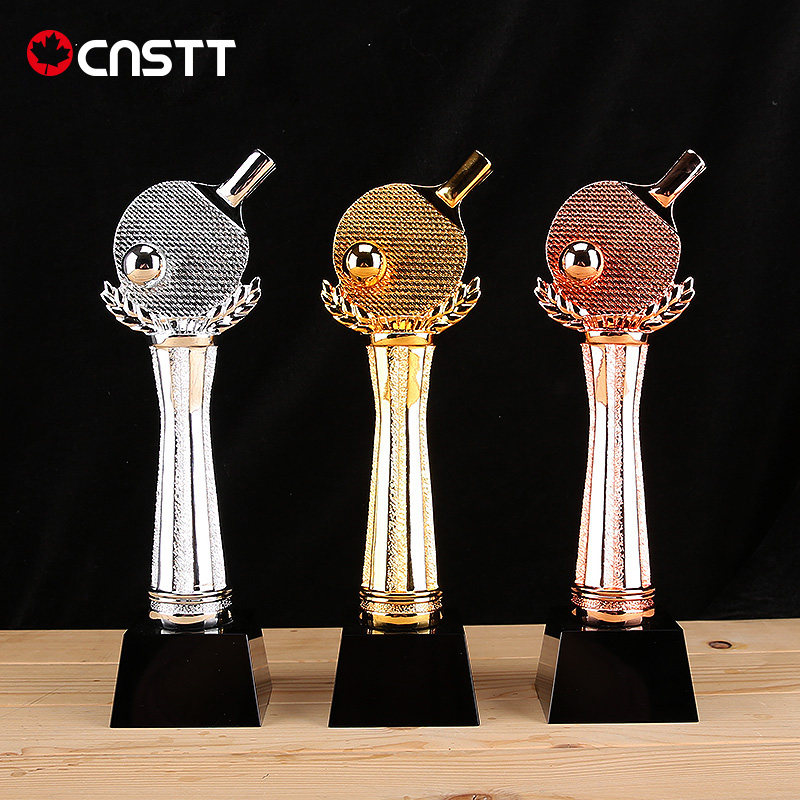 CnsTT Case Ting creative table tennis racket trophies ping-pong competition awards awarded gold and silver trophies