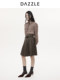 [Hot-Selling Restock] Dazzle 25 Autumn/Winter Sheep Wool Blend Fine-Woven Pleated Structure Skirt