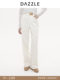 Dazzle Denim Jeans 25Th Autumn/Winter White Simple and Stylish Denim Wide-Leg Pants Long Pants for Women