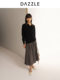 Dazzle 2025 Winter New All-Wool Plaid Elegant Casual Skirt Long Skirt