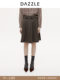 [Hot-Selling Restock] Dazzle 25 Autumn/Winter Sheep Wool Blend Fine-Woven Pleated Structure Skirt