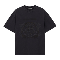 (Limited time special offer) DAZZLE Disu T-shirt 2024 Summer New Womens Heavy Industry Embroidered Washed Top