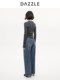 DAZZLE jeans women's 25 autumn and winter loose retro blue wide-leg pants