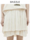 Dazzle Skirt 2025 Autumn and Winter New Off-White Double-Layer Pleated Short Skirt