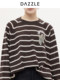 [Hot-Selling Restock] Dazzle Sweater 25 Autumn and Winter Striped Thin Knit Top Blouse for Women