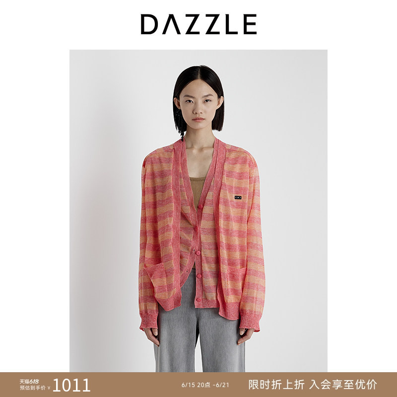 Dazzle Lightweight Pink Knit Cardigan for Summer, Air Conditioning Shirt Top for Women Dazzle Lightweight Pink Knit Cardigan for Summer, Air Conditioning Shirt Top for Women