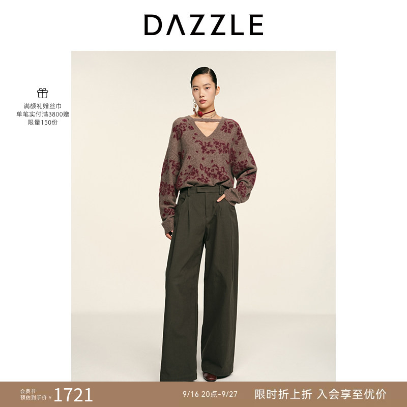 Dazzle Sweater 2026 Spring Alpaca Wool Blend Retro Elegant New Year Floral Jacquard Knit Dazzle Sweater 2026 Spring Alpaca Wool Blend Retro Elegant New Year Floral Jacquard Knit