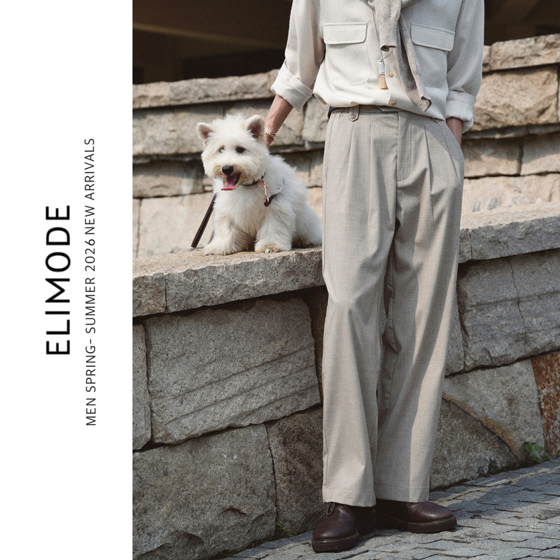 Eli【Moissanite】Anti-Wrinkle, Machine Washable Tencel Linen Blend Drapey Elastic Waist Casual Straight-Leg Pants