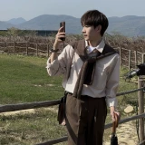 Модная универсальная трендовая хлопковая рубашка для отдыха, городской стиль, оверсайз