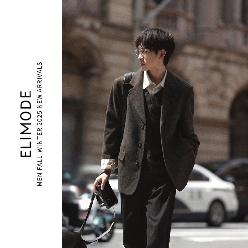 Eli【Edinburgh Notes】Fine-Spun High-Count Wool Blend Easy-Care Vintage Casual Blazer Suit for Autumn Eli【Edinburgh Notes】Fine-Spun High-Count Wool Blend Easy-Care Vintage Casual Blazer Suit for Autumn