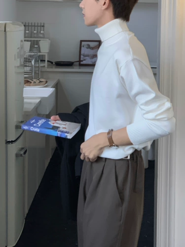 Демисезонный цветной трендовый трикотажный свитер для отдыха, в корейском стиле, изысканный стиль