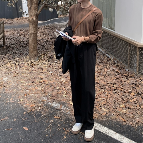 Цветные трендовые штаны, в корейском стиле, оверсайз, свободный прямой крой