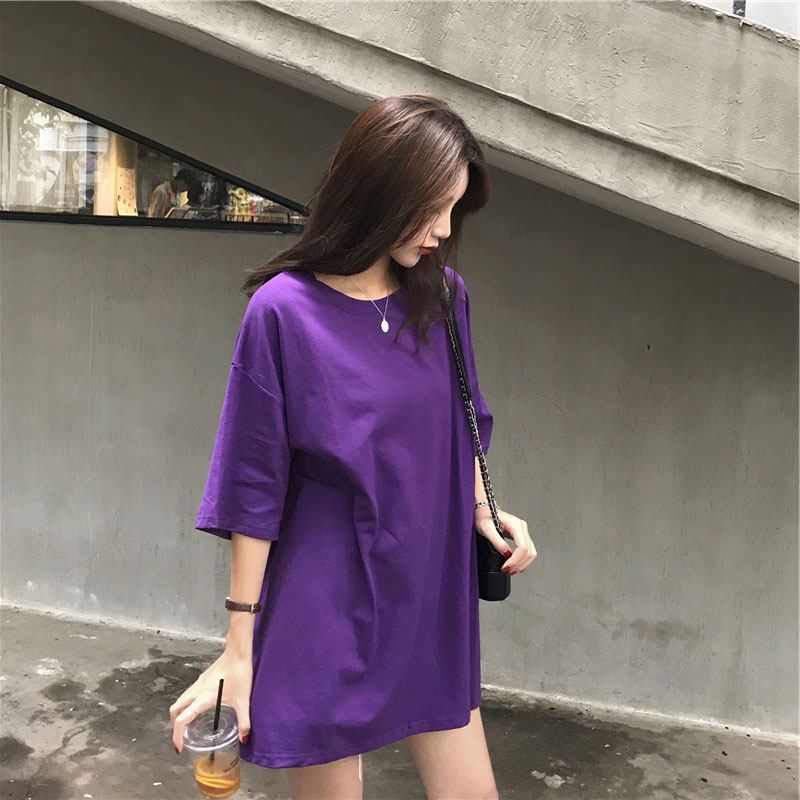 Net Red Short Sleeve T-Shirt Women Ins Tide Superfire 2022 New Summer Loose 100 Lapped Retro Little Purple Blouse