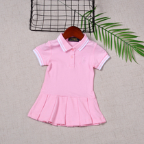 Girls dress summer 2020 new girls lapel short sleeve princess skirt academic style children's foreign style tide clothes