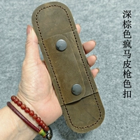 Темно -коричневая сумасшедшая лошадь кожаная пистолет с пряжкой на плечо толщиной около 4 мм