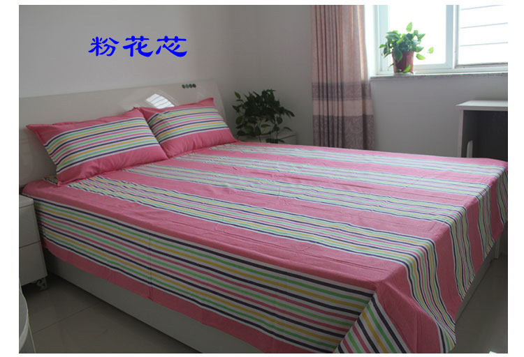 Sọc vải cotton dày cũ thô đơn tấm đôi ký túc xá sinh viên 1,2m1,5m1,8m giường ra giường màu xám