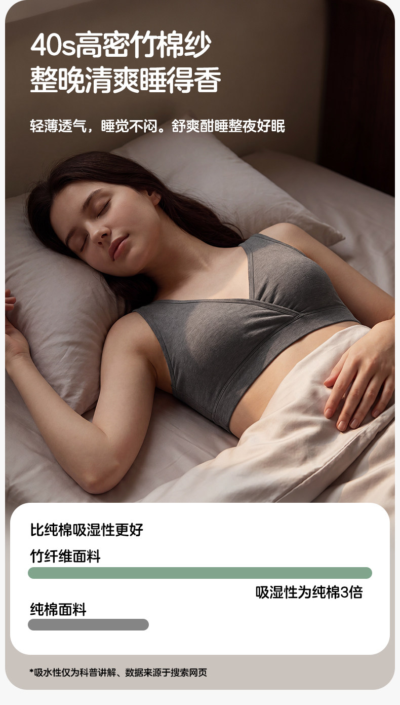 可优比哺乳内衣文胸竹纤维深睡产后喂奶专用超柔孕妇哺乳文胸胸罩 — 6