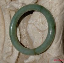 Plain 1022 stock natural Burma Green old pit jade round bar bracelet sub gemstone certificate re-inspection 53