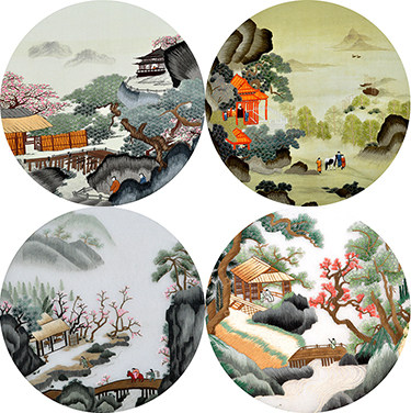 Su embroidery embroidery DIY beginner kit Landscape send embroidery needle tutorial