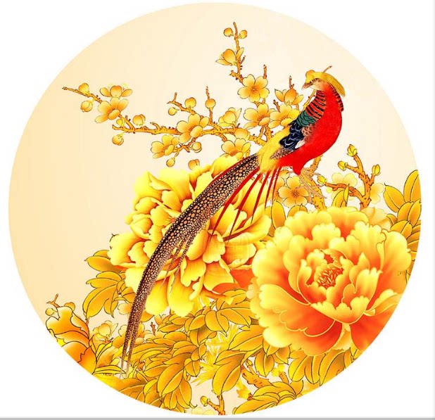 Su Embroidery Embroidery Diy Beginner Kit Golden Peony Flowers Bird 