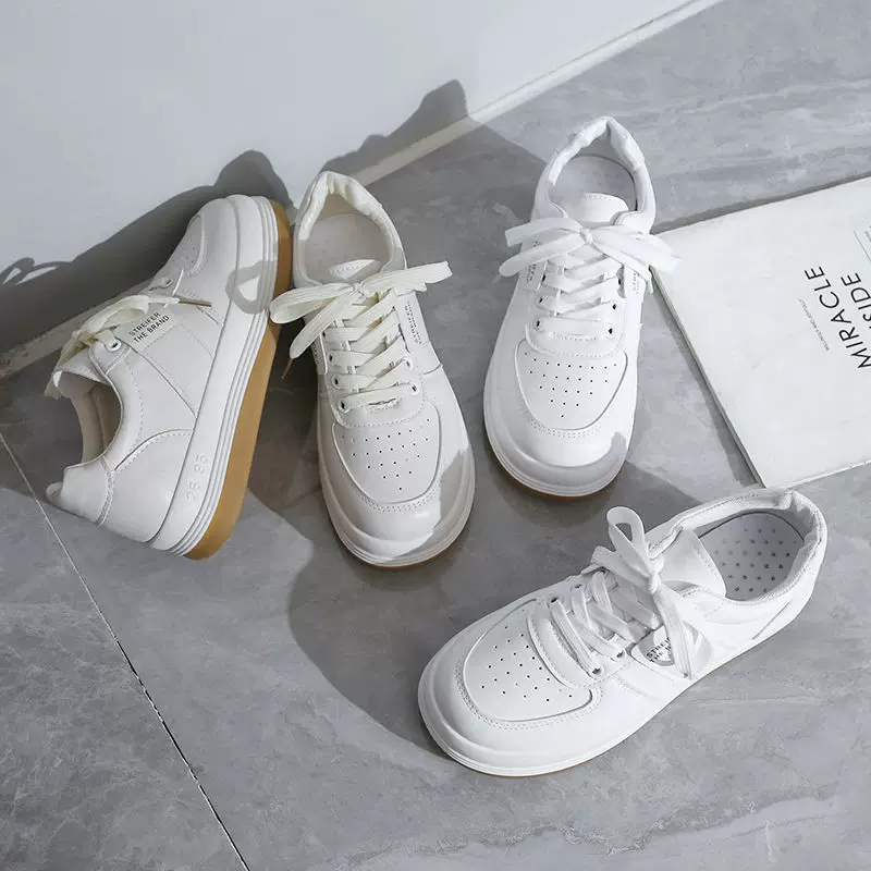 Tide, universal demi-season white shoes for leisure