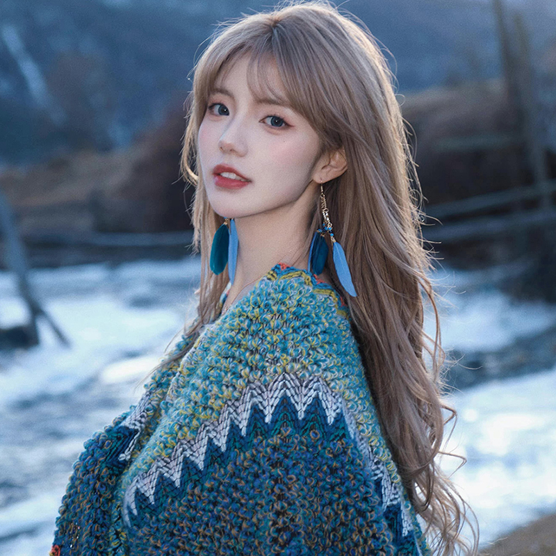 Yunnan Lijiang Shawl, Same Style as Xu Hongdou, Ethnic Style Travel Outerwear, Cape, Coat, Scarf for Women
