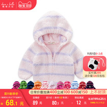 David Bella childrens clothing childrens boys coat autumn new girls coat baby chenille hooded coat tide