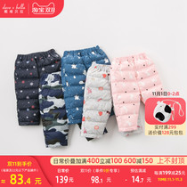 David Bella childrens clothing winter New girls down jacket baby double-layer feet 90 velvet thick pants mens treasure wear