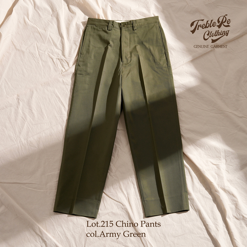 Treblereclothing Lot.215 Chino High-Waisted Straight-Leg Casual Pants Imported Supima Cotton