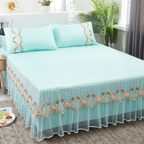 Ice Silk Cool Mat Lace Embroidered Lace Bed Skirt Air Conditioning Soft Mat Three Sets 1 5 1 8 m Summer Bed Taste Cool