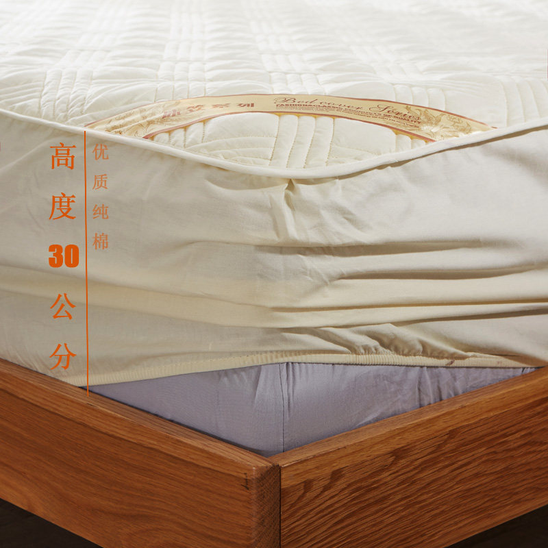 Psalsa home spun pure cotton bunk with thickened laminated cotton anti-slip bed cover bed cover mattress protective sheath pure color sheet 