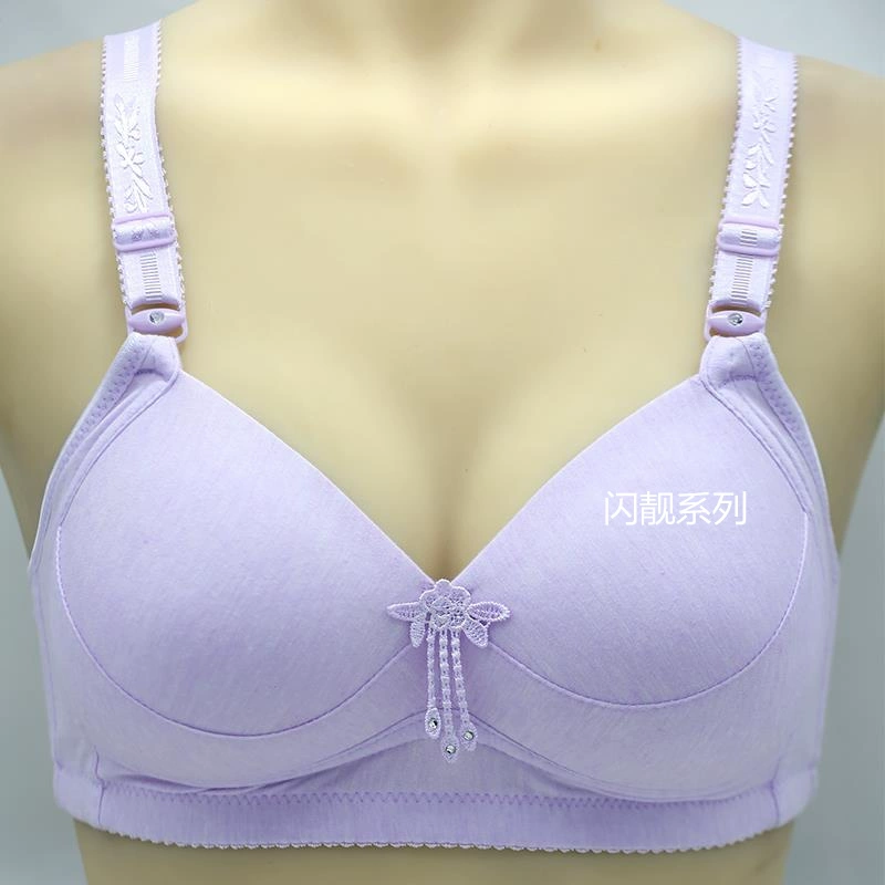 Cotton size lớn đồ lót mẹ trung niên cup bra bra trung niên phụ nữ siêu mỏng bra không có vòng thép ông già