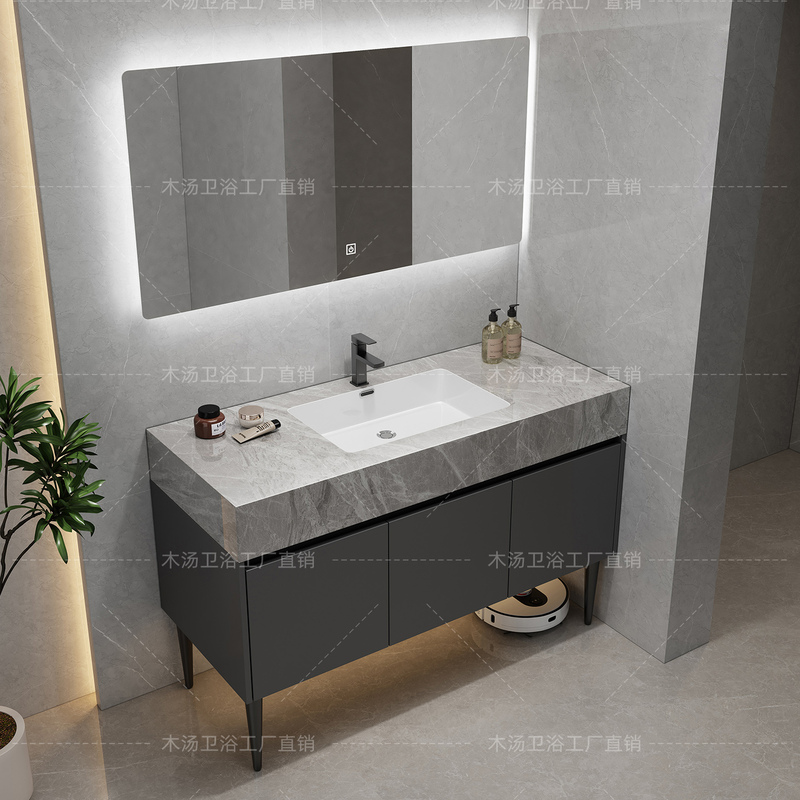 Rock Slab Seamless Ceramic Integrated Basin Floor-Standing Bathroom Cabinet Combination Public Restroom Washbasin Face Washing Sink Rock Slab Seamless Ceramic Integrated Basin Floor-Standing Bathroom Cabinet Combination Public Restroom Washbasin Face Washing Sink