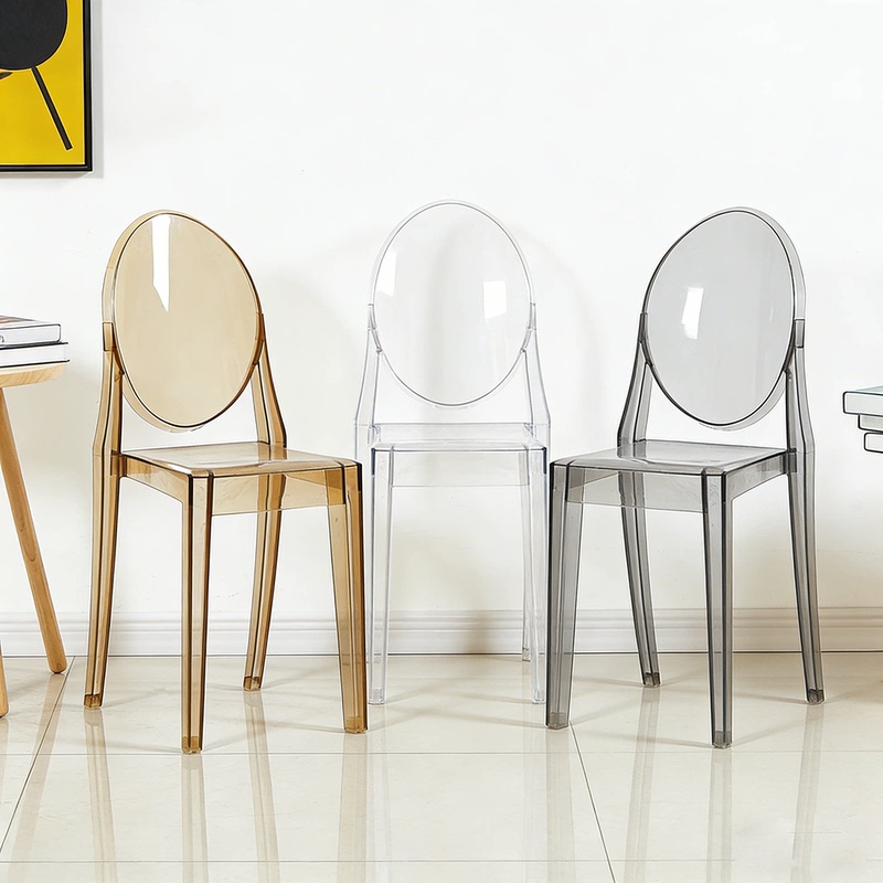 Nordic Minimalist Trendy Transparent Acrylic Crystal Chair for Hotel Rooms, Weddings, Ghost Chain Stores, and Home Dining