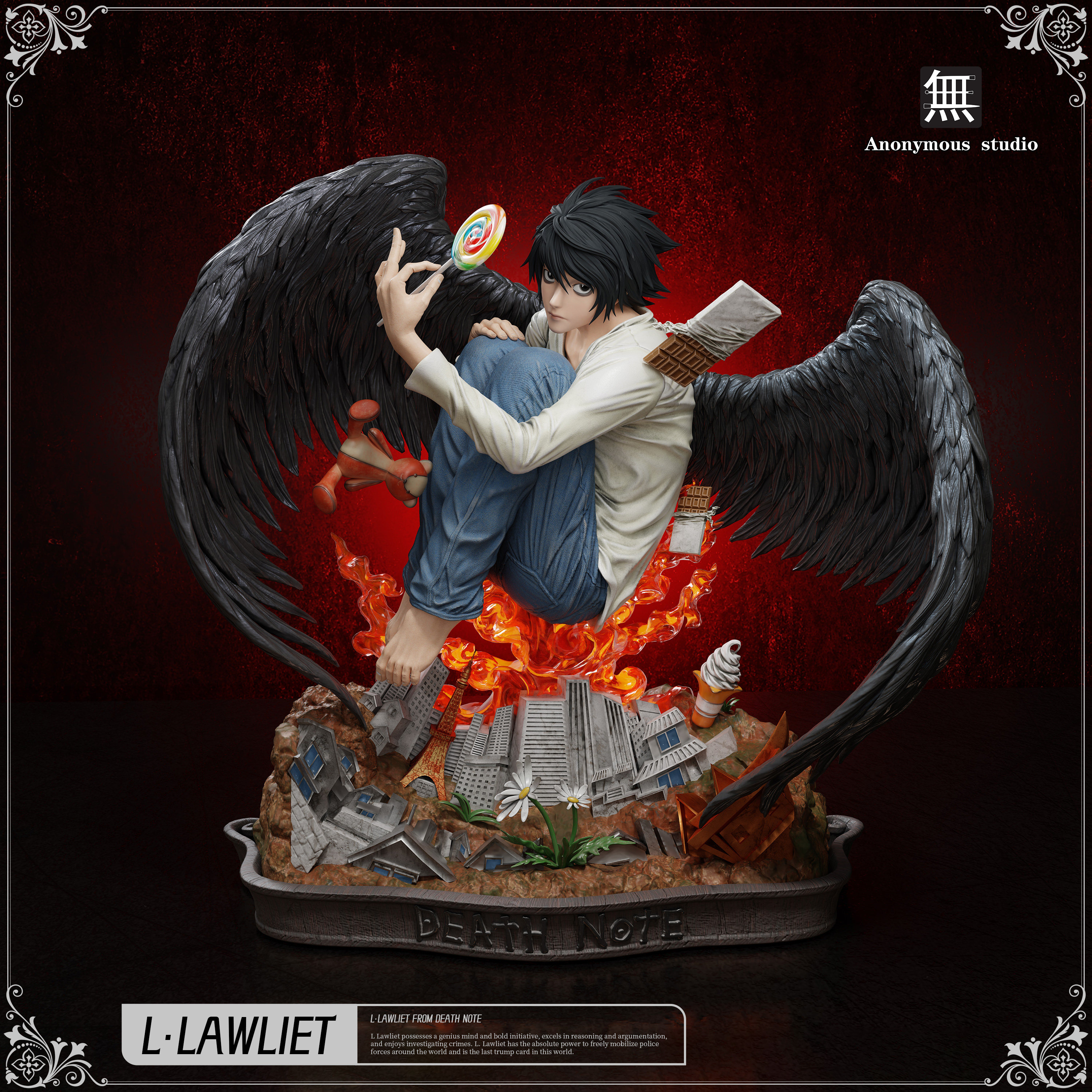 Anonymous Studio L·Lawliet Death Note Statue 1/6 Figure Resin