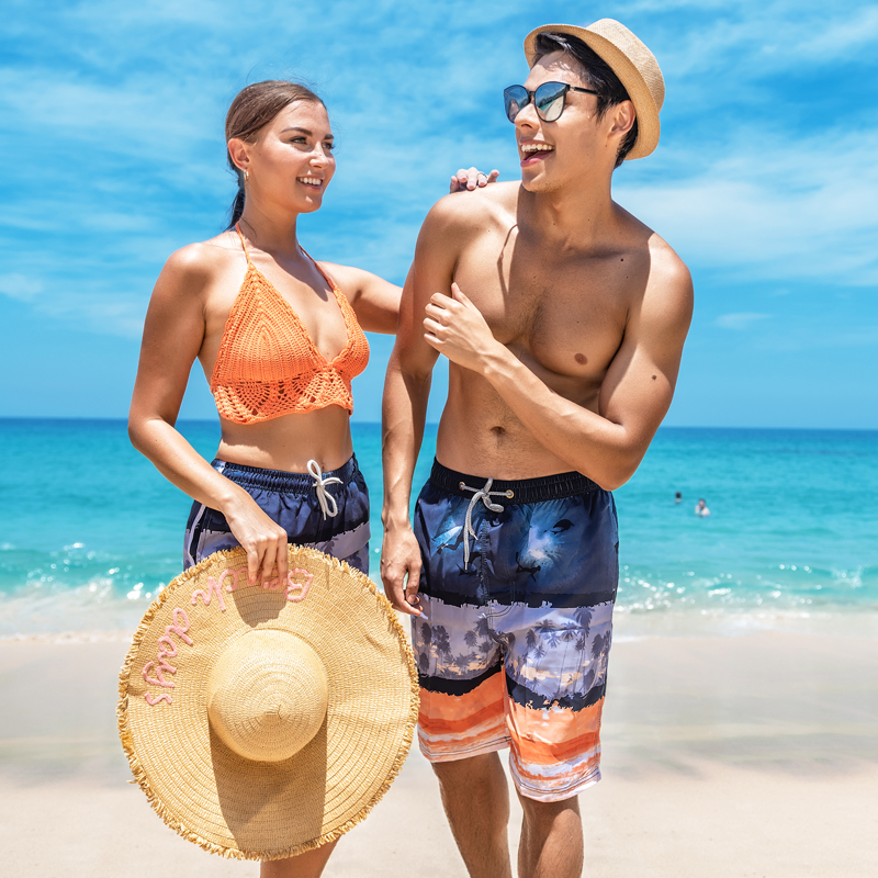 Shorts men's summer sports 50% pants men seaside holiday lovers casual shorts loose large size speed dry beach pants