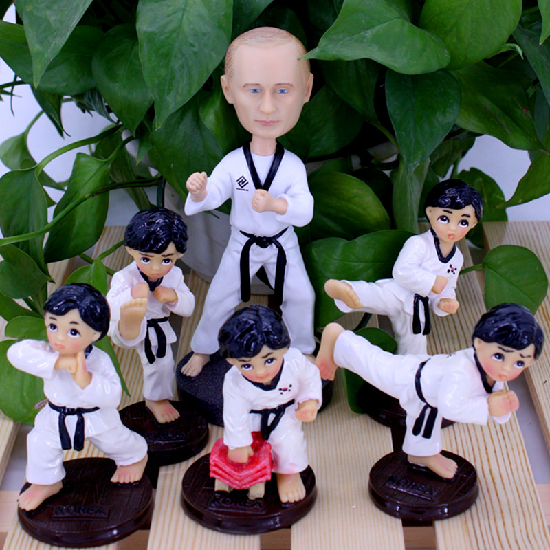 Taekwondo doll Korean souvenir Creative home decoration Martial Arts Museum car decoration Craft gift decoration gift gift